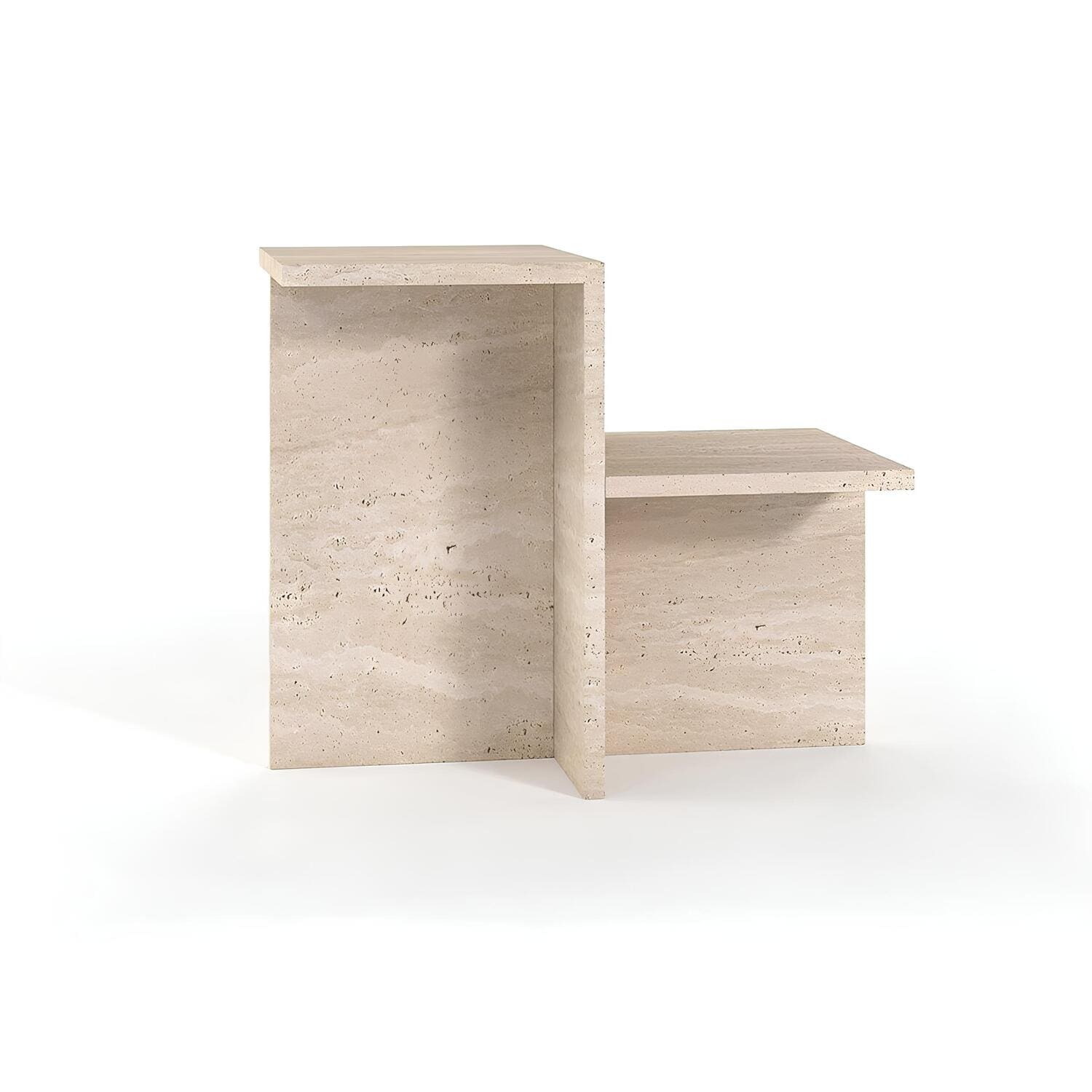 Travertin Bijzettafel Asymmetrisch Gevormd | Celvoux