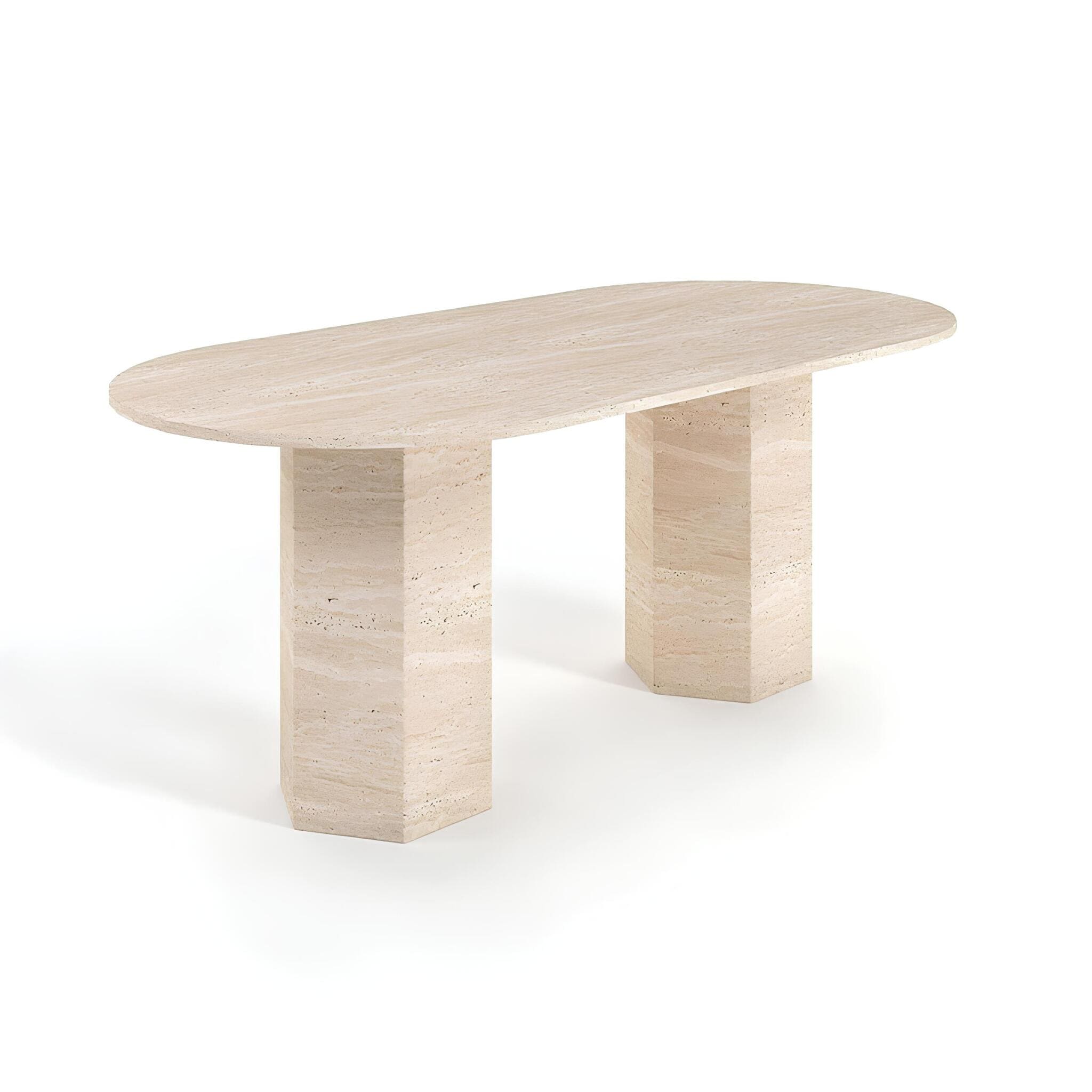 Travertin-Eettafel-Zeshoek-Poten-Lizz