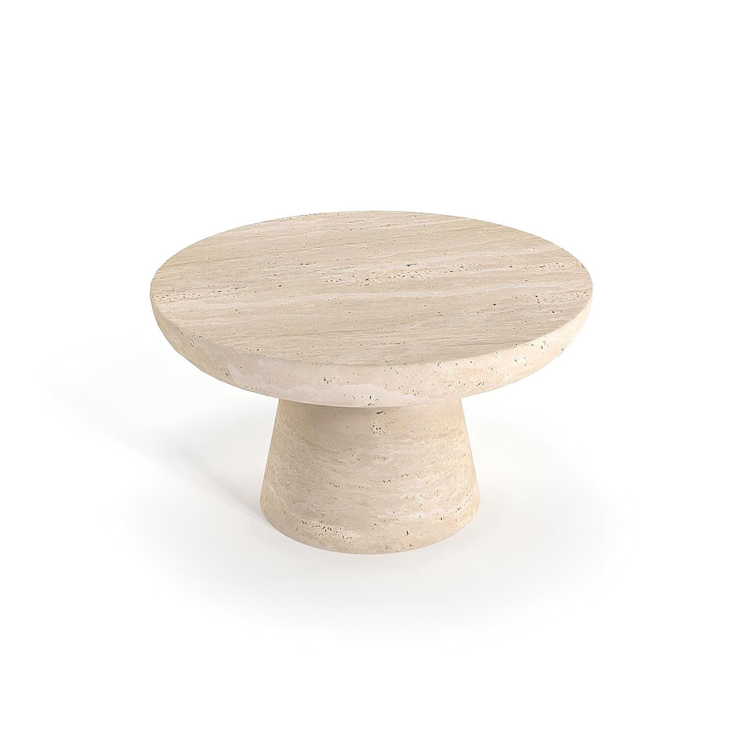 Travertin Salontafel Rond Kegelvormig Poot | Rheinel
