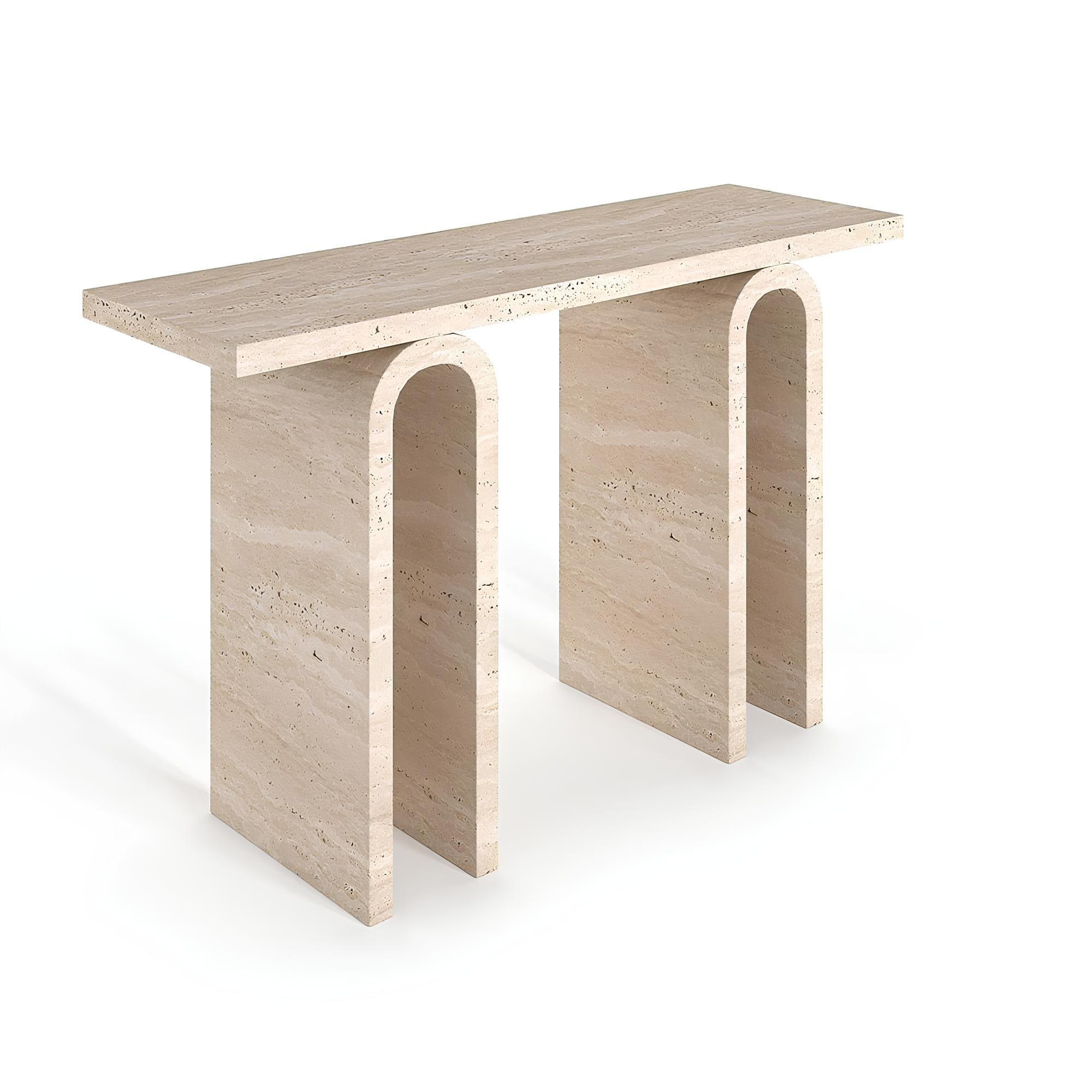 Travertin Wandtafel dubbele gebogen poten | Zenaro