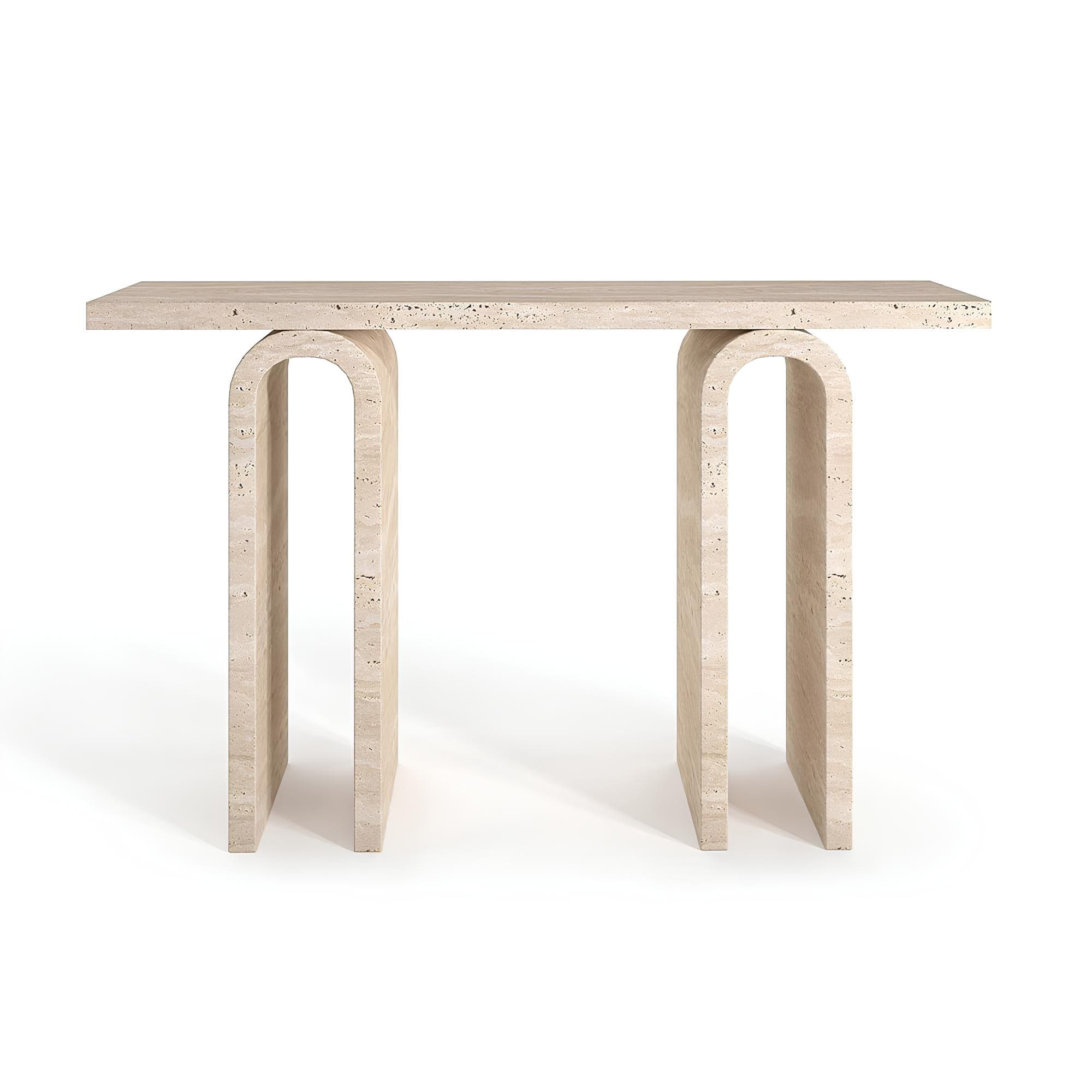 Travertin Wandtafel dubbele gebogen poten | Zenaro