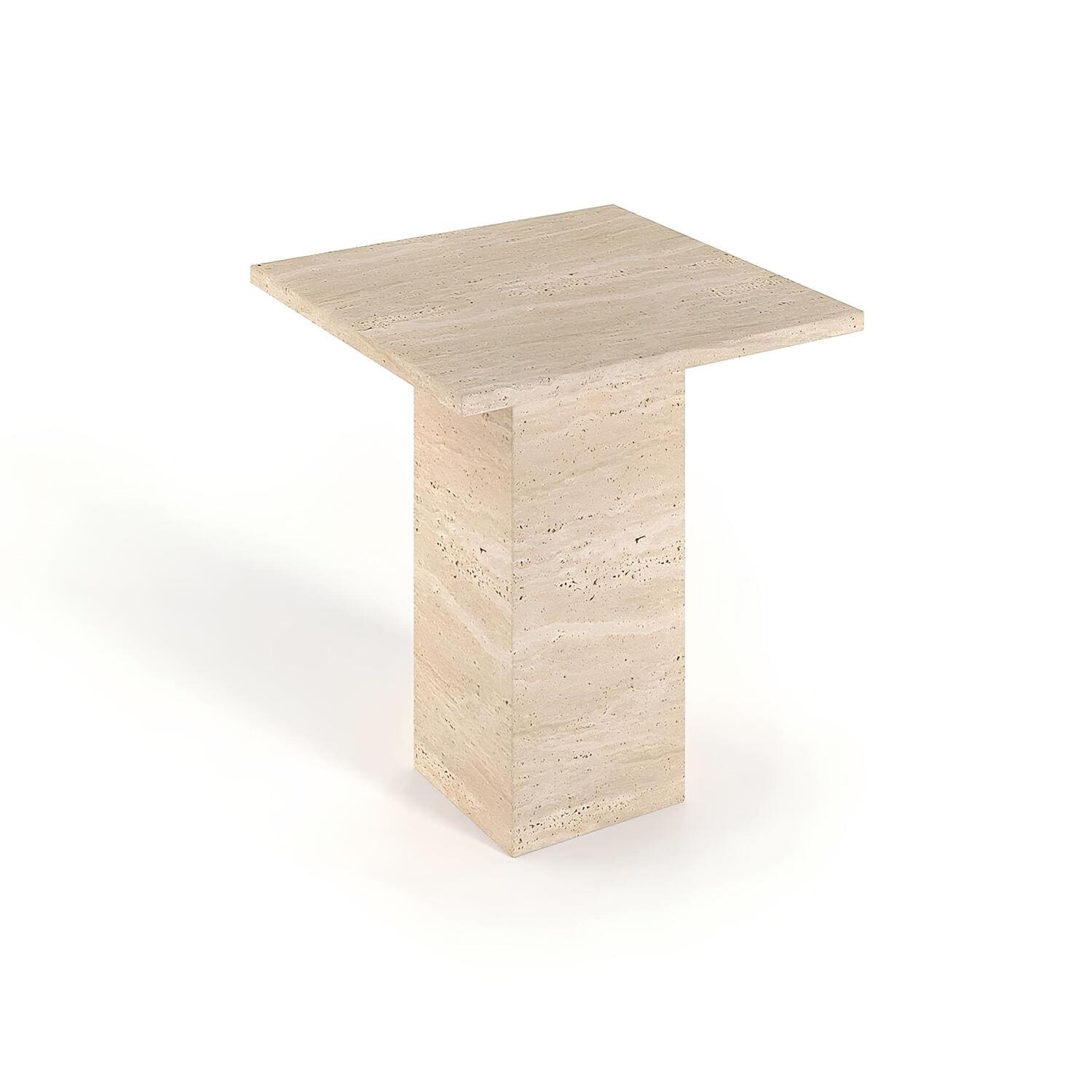 Travertin Bijzettafel Overstekend Blad | Alvenzo 