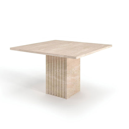 Travertin-Eettafel-Massief-Geribbeld-Poot-Safien