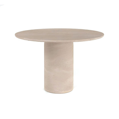Travertin Eettafel Rond Afgerond Poot | Gstaad 