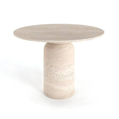 Travertin Eettafel Rond Afgeronde Poot | Brienz 