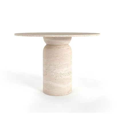 Travertin Eettafel Rond Afgeronde Poot | Brienz 