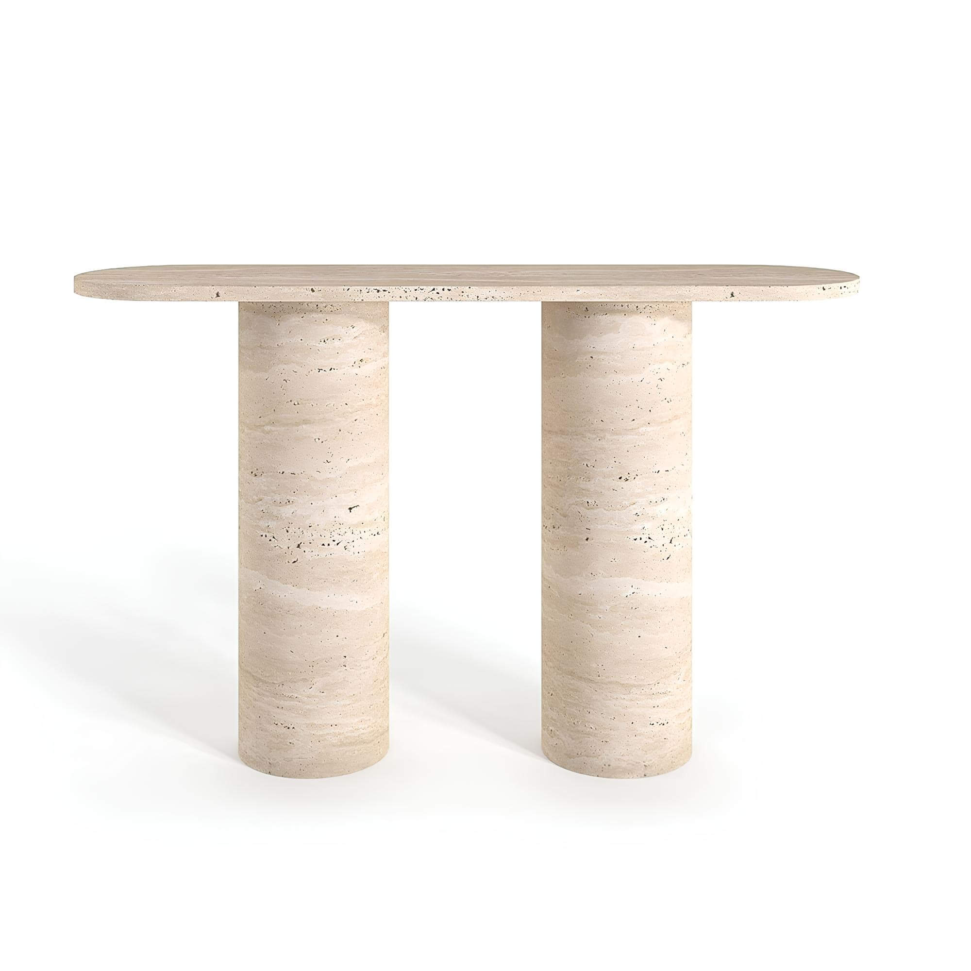 Travertin Wandtafel Cilindervormige Poten | Ormella 