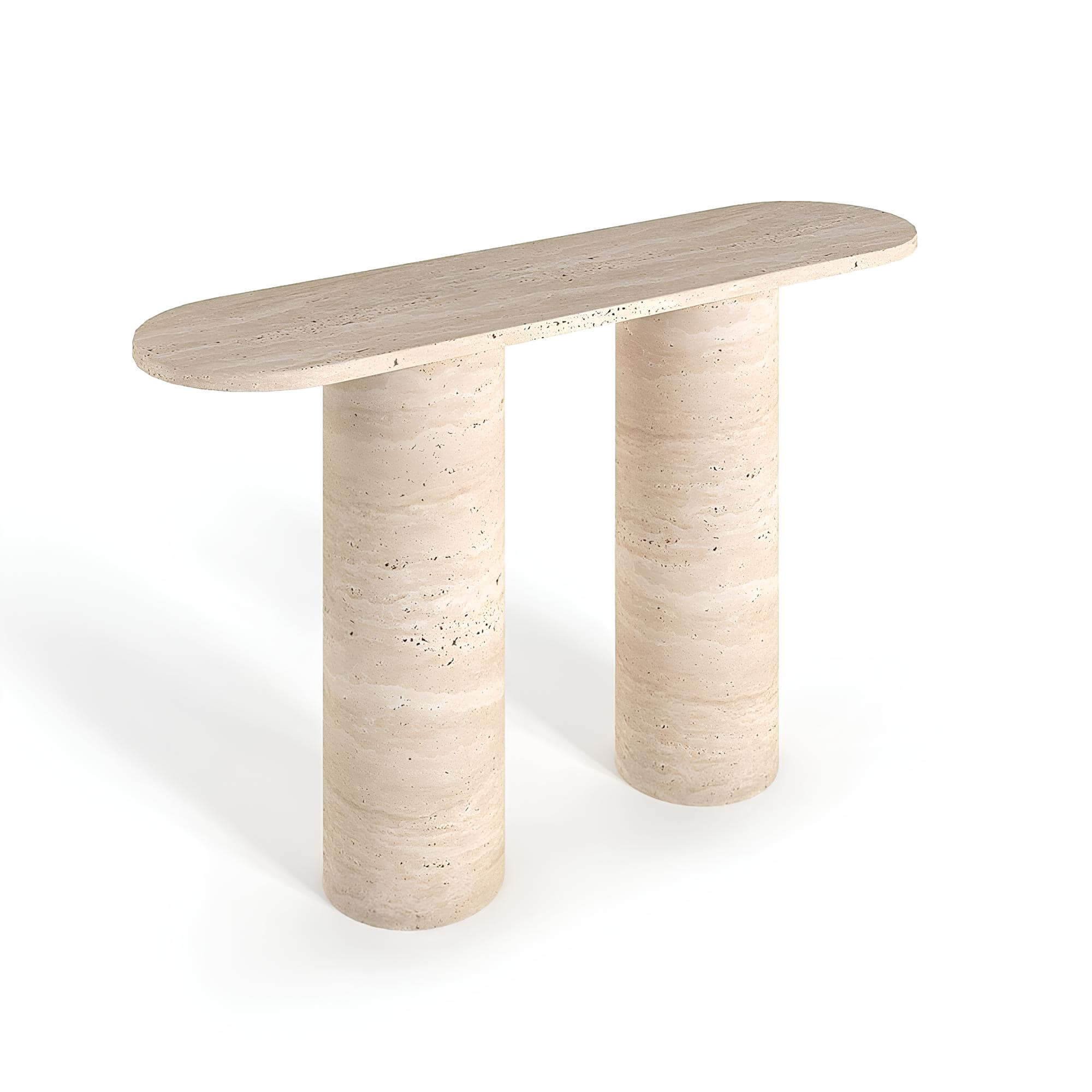 Travertin Wandtafel Cilindervormige Poten | Ormella 