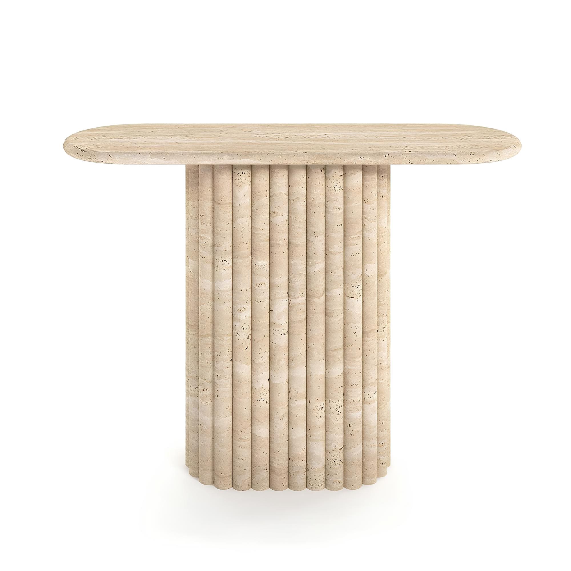 Travertin Wandtafel Geribbelde Zuil | Calviano 