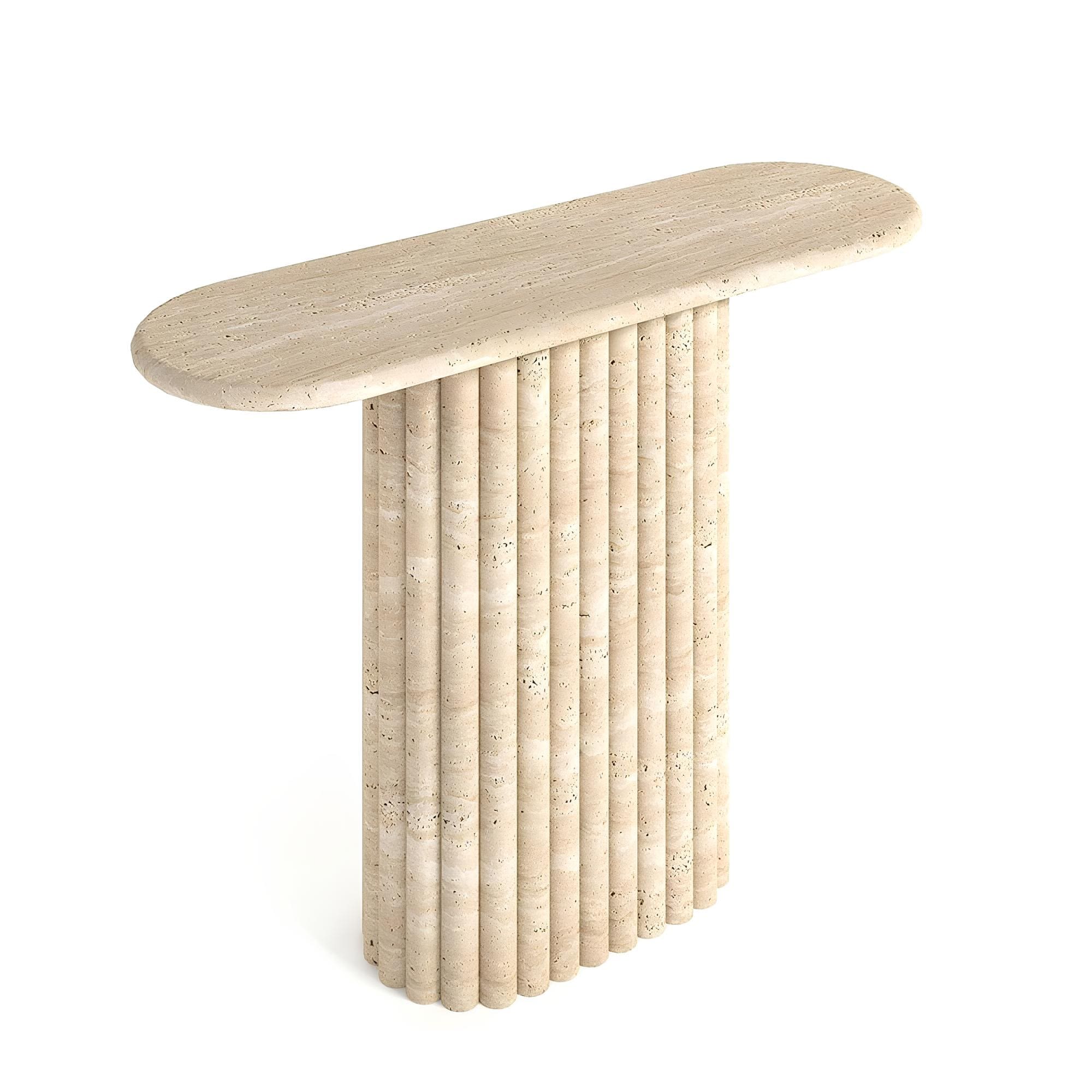 Travertin Wandtafel Geribbelde Zuil | Calviano 