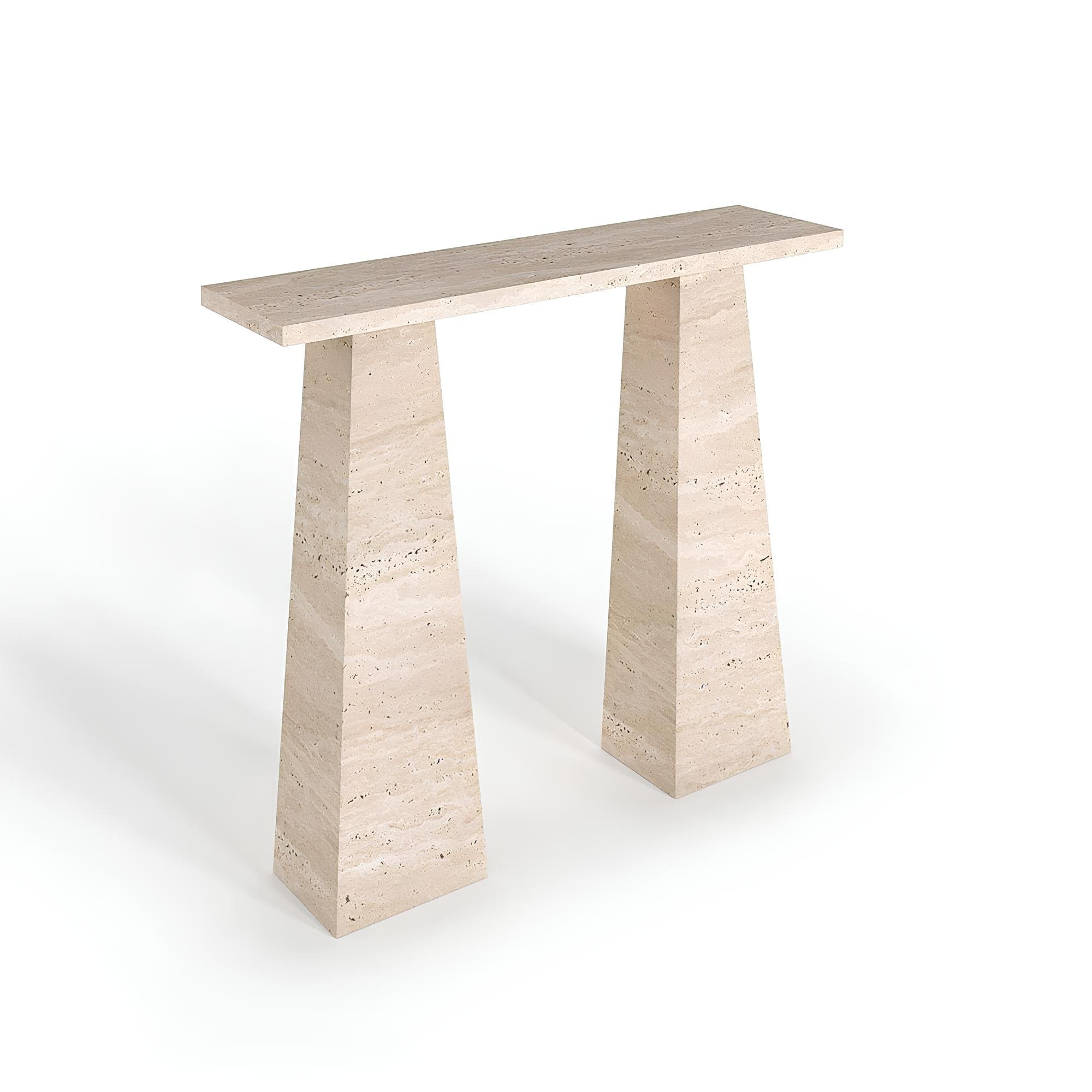 Travertin Wandtafel twee taps poten | Cavarin 
