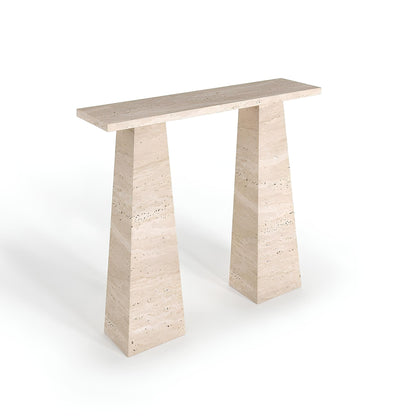 Travertin Wandtafel twee taps poten | Cavarin 