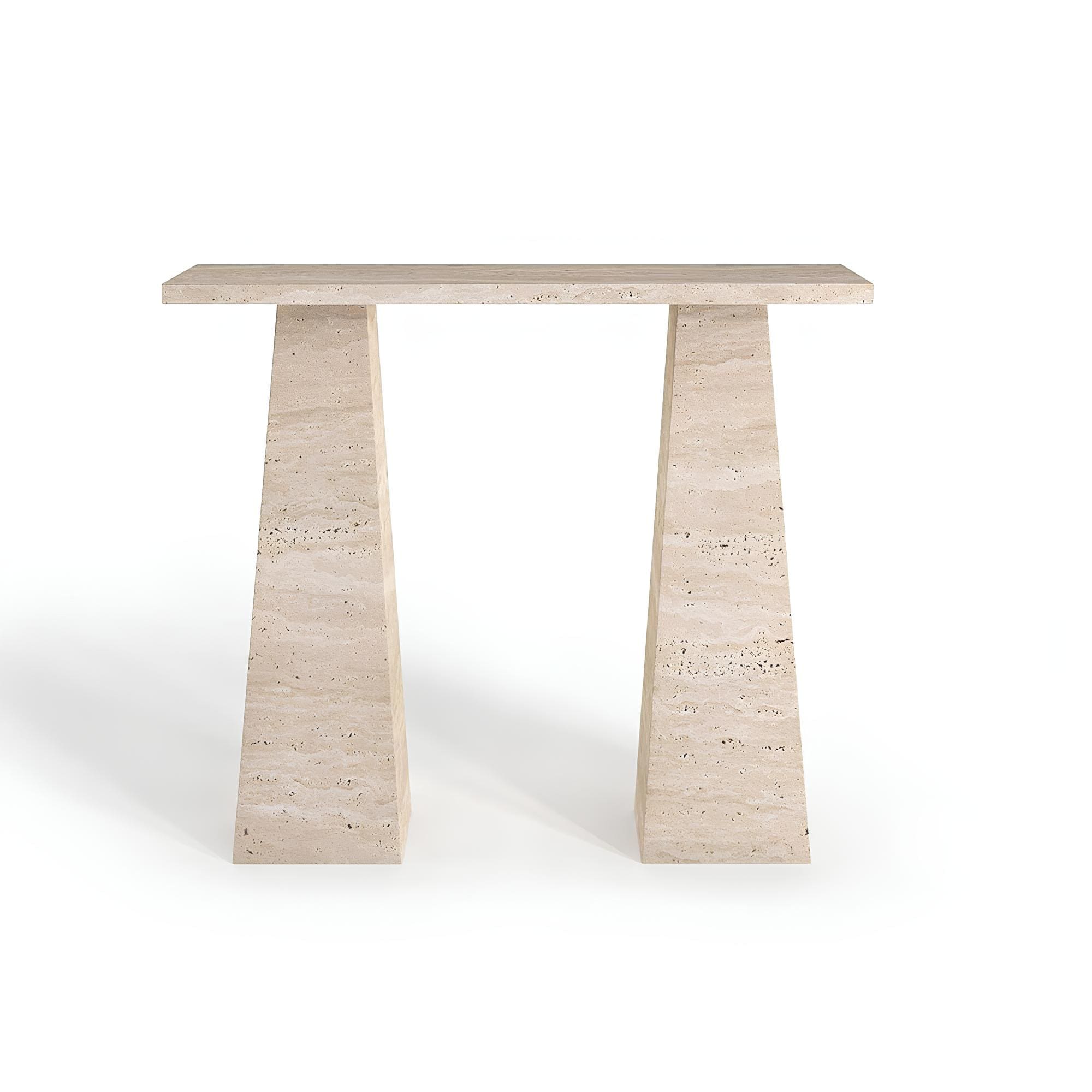 Travertin Wandtafel twee taps poten | Cavarin 