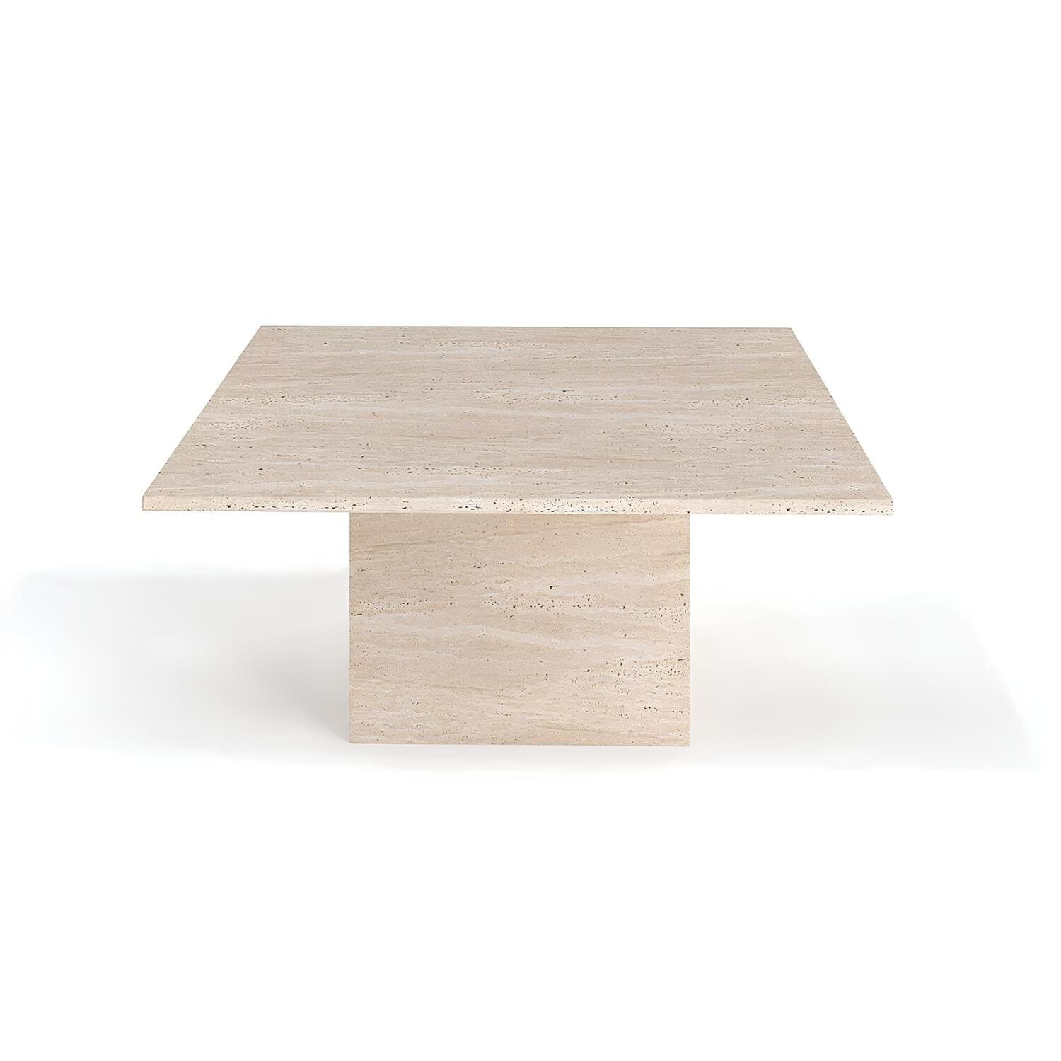 Travertin Salontafel Vierkant Massief Blok Poot | Trient