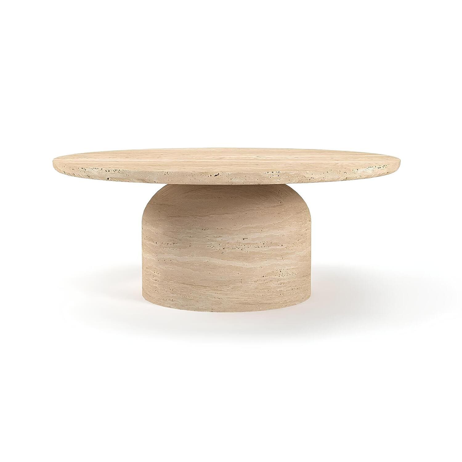Travertin Salontafel Rond Aflopend Ronde Poot | Maloja