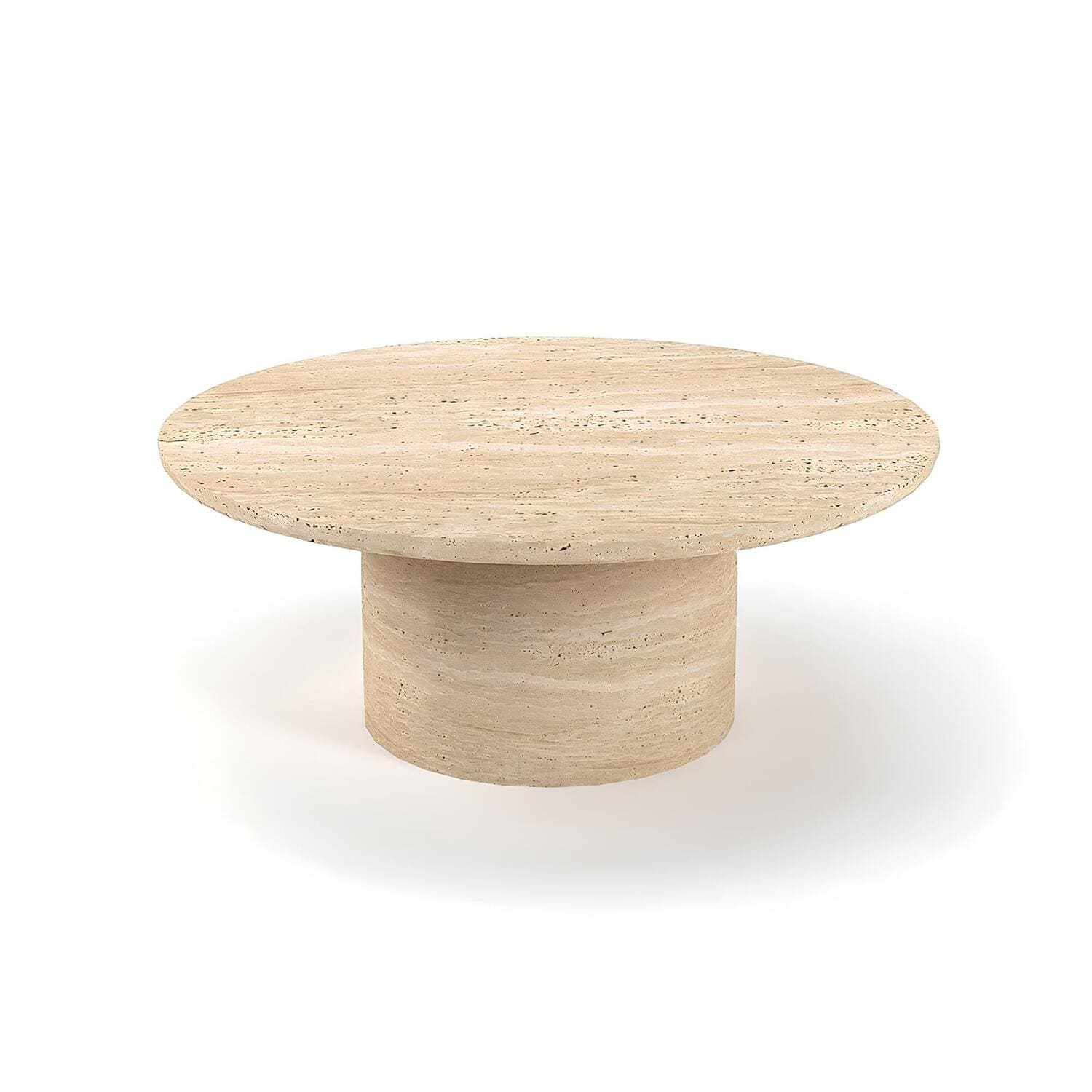 Travertin Salontafel Rond Aflopend Ronde Poot | Maloja