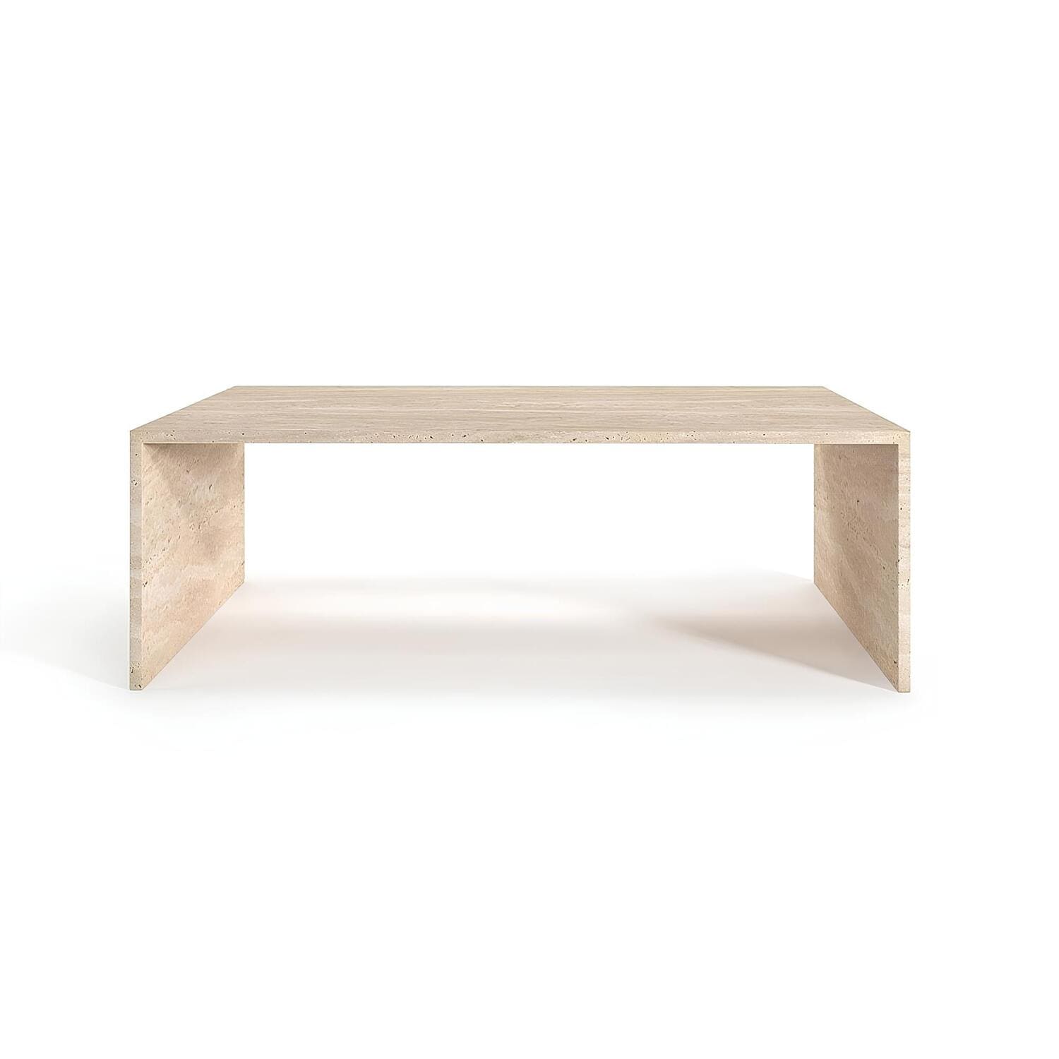 Travertin Salontafel Rechthoekig Minimalistische Poten | Valcura